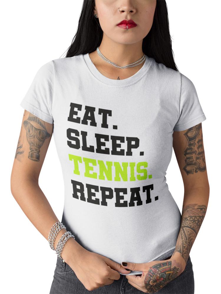 

Bio Baumwolle Damen T-Shirt tailliert Sport Motive Tennis Love Peace Tennis 4XL
