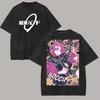 Unisex Soft Vintage Street Trendy Washed T-Shirt With Bocchi the Rock Gotoh Hitori Print, Stylish Apparel Suitable For All Seasons