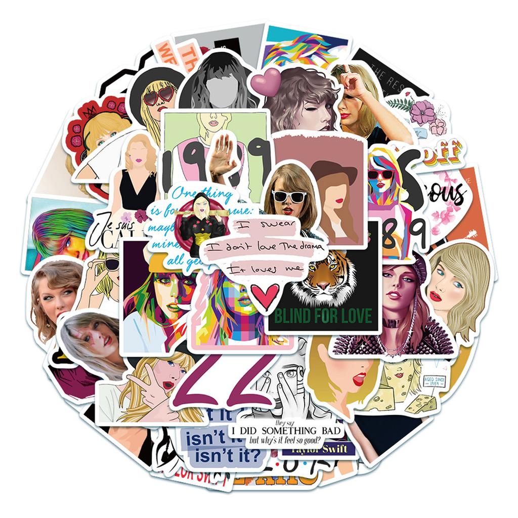 50 Music Album Stickers, Luggage, Guitar, Scooter, Phone Case, Water Cup Stickers