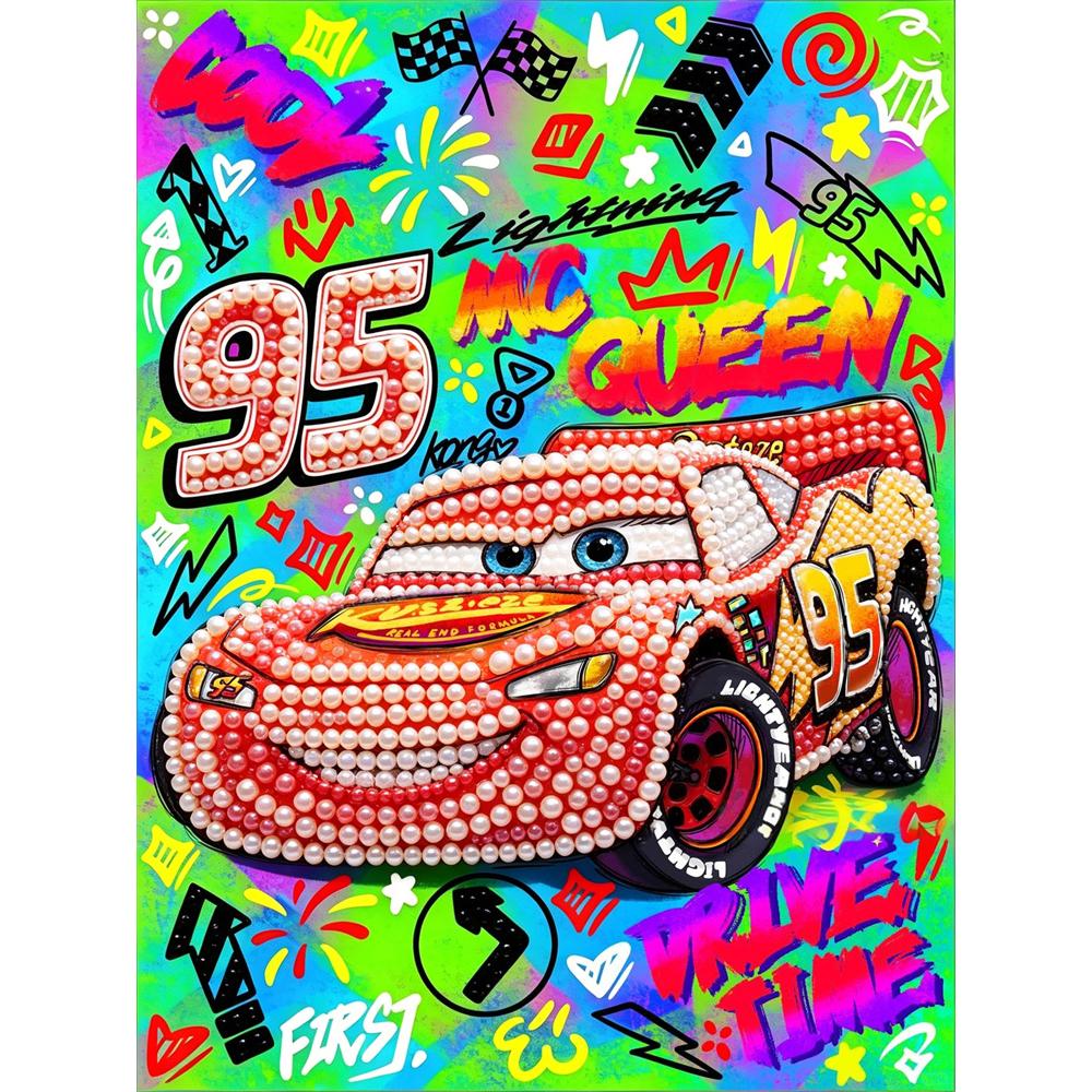 

Disney Pearl Art Painting Cars Lightning McQueen Handmade diy5D Pearl Gem Painting Pictures Crafts Special Shape Home Wall Decoration 30x40
