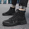Mens High Top Boots Outdoor Desert Camouflage Boots Breathable Canvas Booties Fashion Work Ankle Boots Lace-Up High Top Sneakers