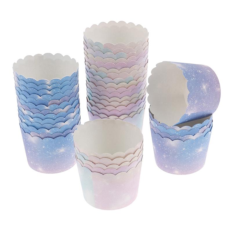 50Pcs Regenbogen Cupcake Liner Für Backen Gradienten Cupcake Wrapper Backen Tassen