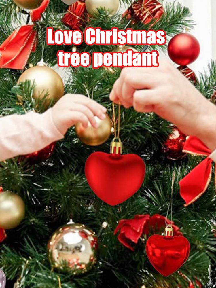12PCS Love Wedding Decoration Home Pendant Peach Heart Electroplating Ball Party Decoration Atmosphere Decoration Christmas Deco