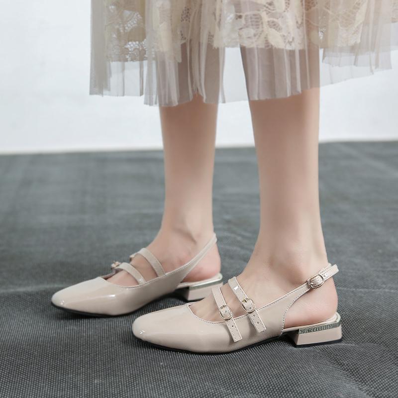 Fashion Flats Women's Sandals Elegant Shallow Shoes Designer Buckle Loafers Shoes Woman 2025 Summer Slingback Dress Sandalias De Mujer