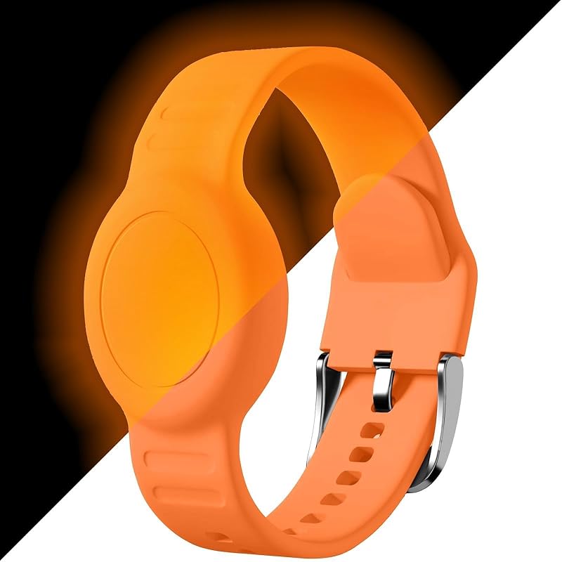 for AirTag Bracelet for Kids, Waterproof Cute Print for Air tag Holder for Kids with Soft Silicone Full Coverage Anti-Lost Hidden for Airtag