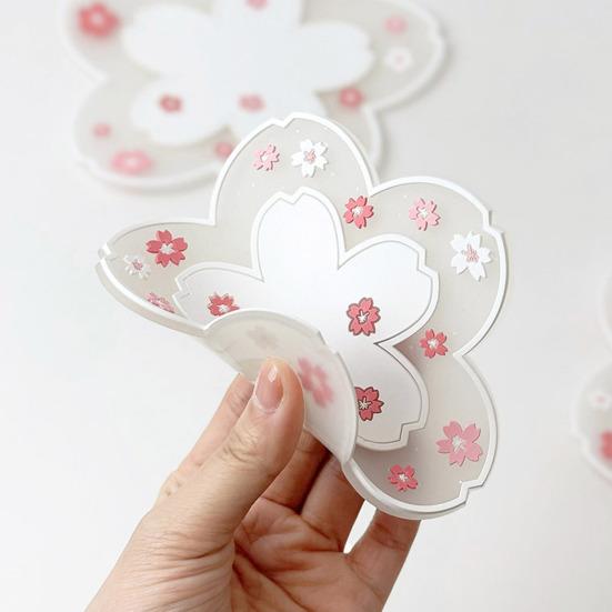 Yousheng Cherry Blossom Silicone Coaster, Heat Insulation Mat for Table, Non Slip Thickened Pad for Cups And