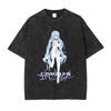 Anime Neon Genesis Evangelion EVA Vintage Washed T Shirt  Summer  Cotton Tshirt Unisex Tee Harajuku Streetwear Casual