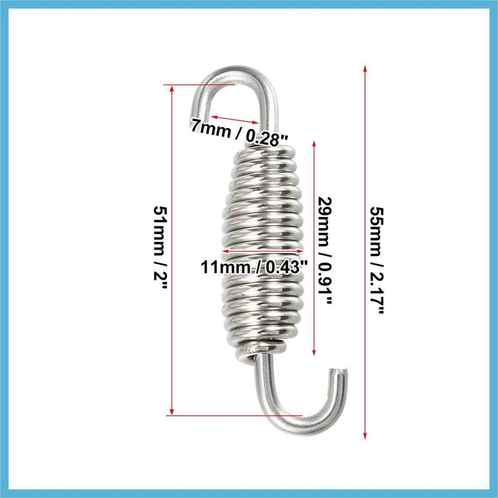 BULLSPANN Motorrad Universal Auspuffrohr Feder 55mm Edelstahl Auspuffrohr Federhaken Nachrüstung