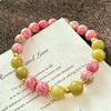 Vintage High-Quality Southern Jade Artificial Pink Ceramic Bracelet Bracelet.