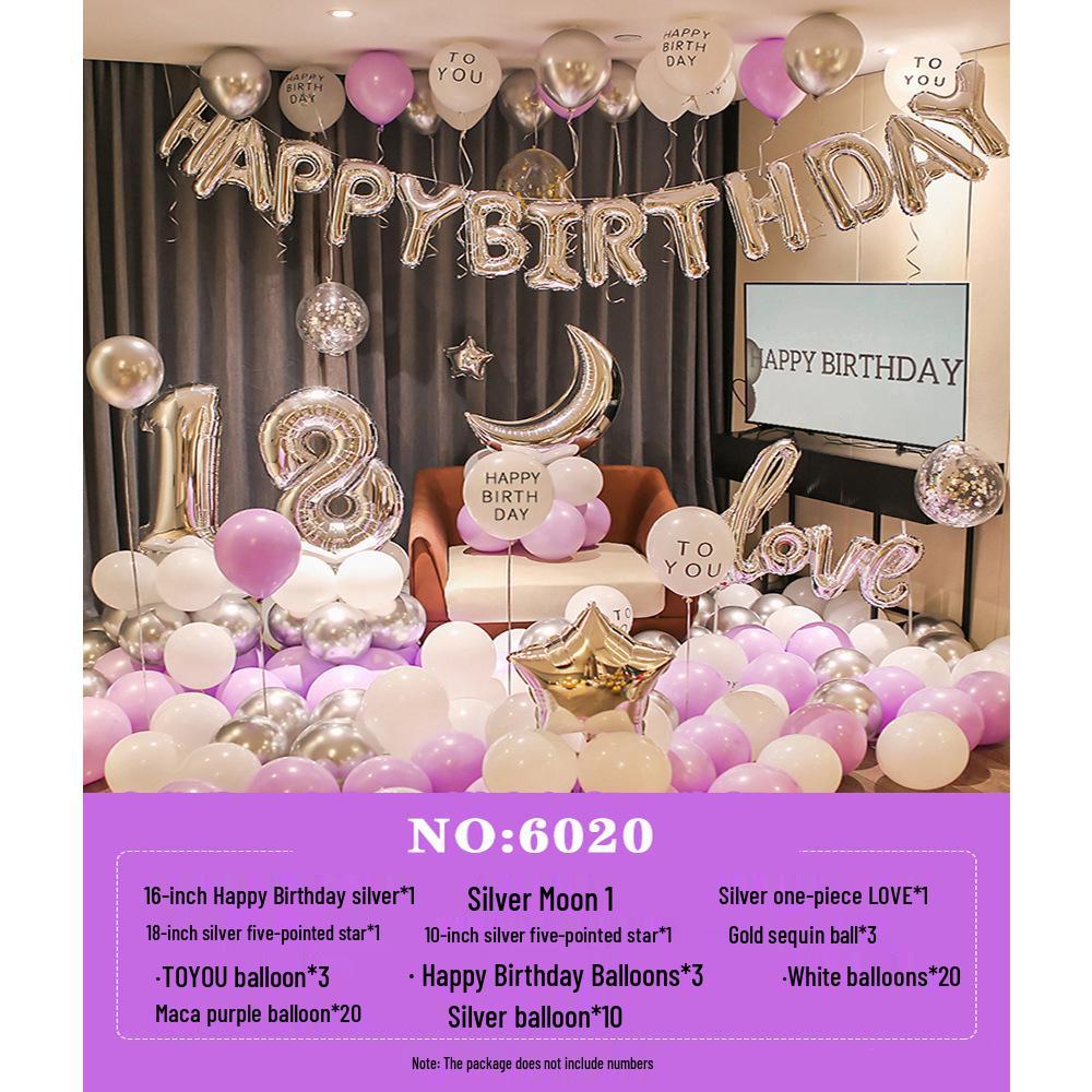 Romantic Birthday Balloon Set: High-End Decorations for Boyfriend or Girlfriend