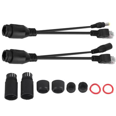 Cavo Adattatore POE Passivo Power Over Ethernet 12V Splitter Iniettore Impermeabile Nero