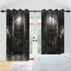 2pcs/set Horror Halloween Window Curtain Night Gate Skeleton Home Bedroom Living Room Decor Blackout Polyester Fabric Curtains