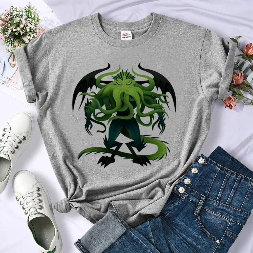Cthulhu Tshirt Female Clearance Sales Party Gothic Streetwear Vintage T Shirt Cheap Gothic Japan Baddie Y2k