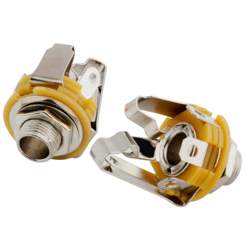 10Pcs/Set All Electric Guitar & Bass Guitar 6.5Mm Female Dual Channel Jack Socket Electric Guitar Input Jack Diy Accessories