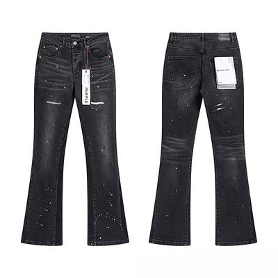 Jeans Svasati da Uomo con Spacchi Pantaloni Impilati Streetwear Pantaloni Harajuku Goth Zampa di Elefante Punk Pantaloni Lunghi
