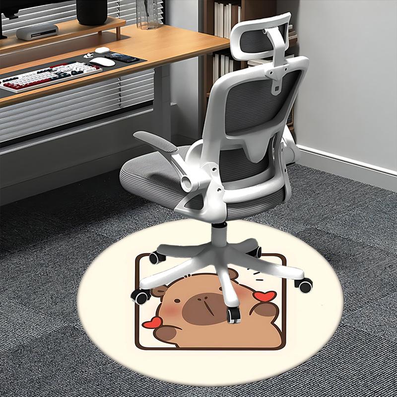 Cute Bear Print,Cartoon Animal Design Chair mat Round Rug Office carpet, Machine Washable, Non slip, Suitable for Living Rooms, Bedrooms