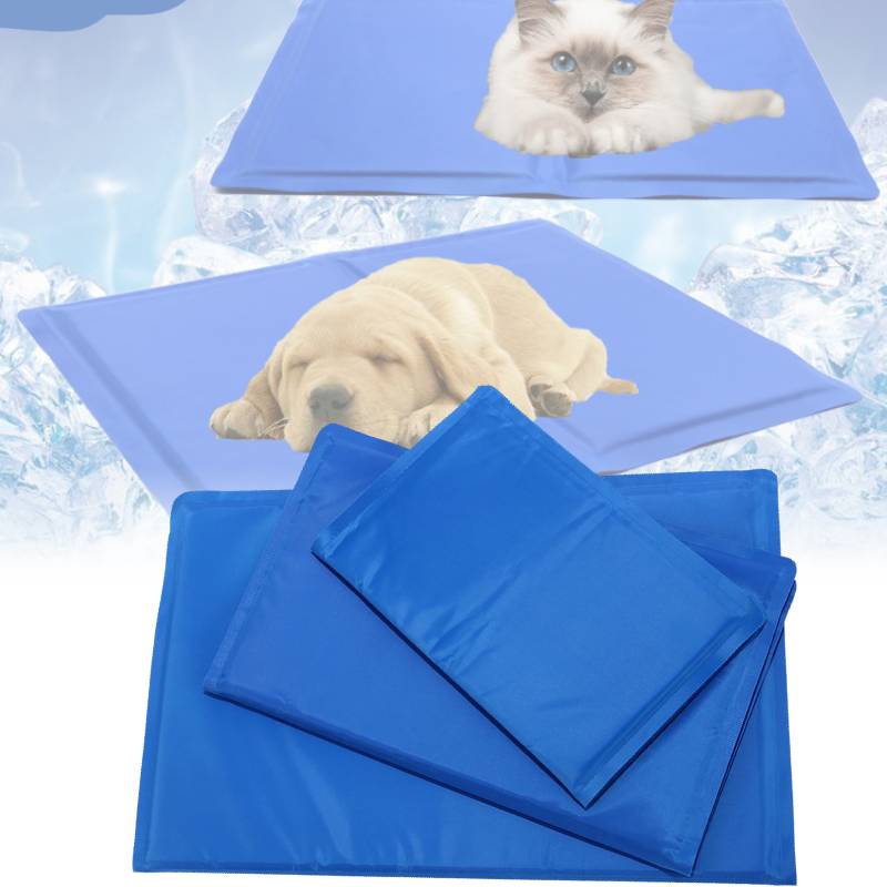 Pet Mat Gel Dog Cat Cooling Sleeping Pad Summer Pets Supplies Square Blue