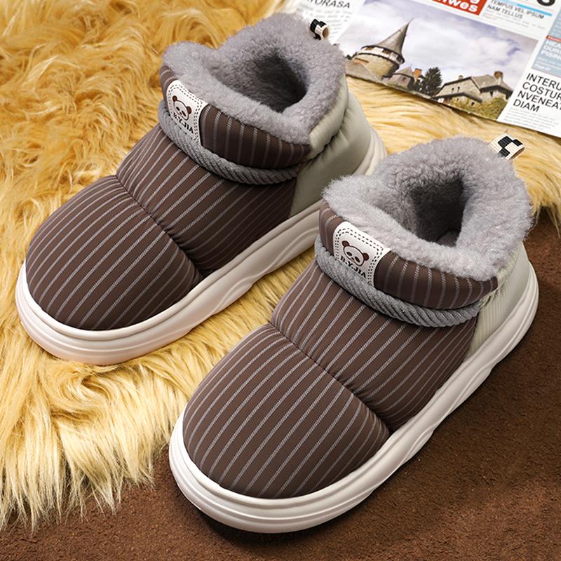 Stiefel Herren Schnee Outdoor Herrenschuhe Herren Winterstiefel Leicht Plüsch Warm Hoher Schaft Baumwolle Haus Arbeitsschuhe Schuhe Dropshop