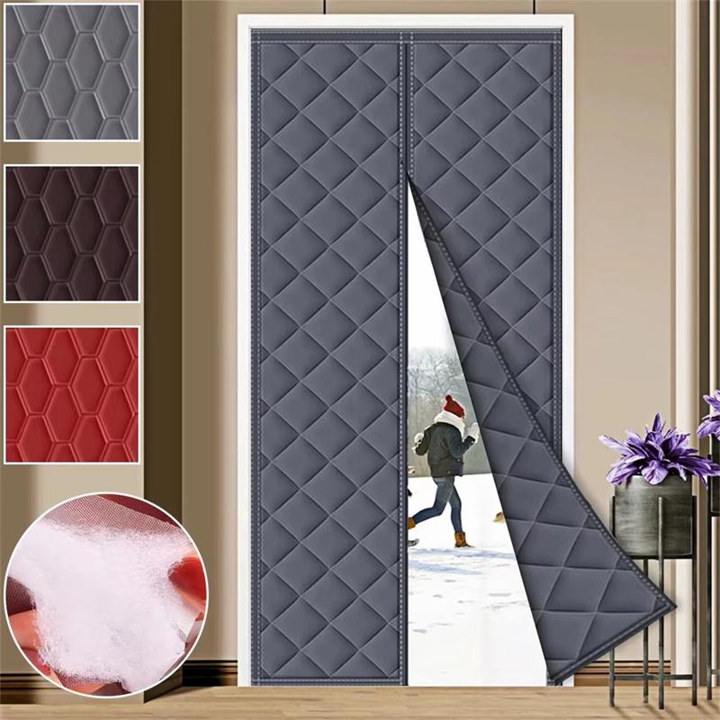 1PCS Winter Self Absorbing Cotton Home Thickened Warm Door Curtains Thermal Insulation Partition Curtains Winter Cold Curtains Wind Resistant Panels