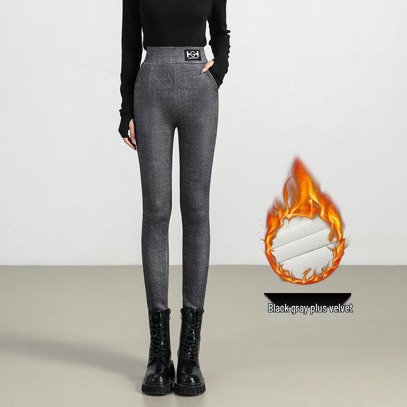 

Women s Winter High Waist Warm Skinny Jeans with Velvet and Lambswool XL for 115-130 lbs