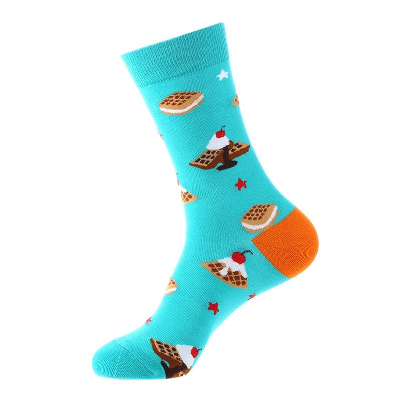 Cartoon Fruit Animal Cake Flower Mixed Colors, Pure Cotton, INS Fashion Brand, Net Red, Casual Fashion Socks for Men and Women