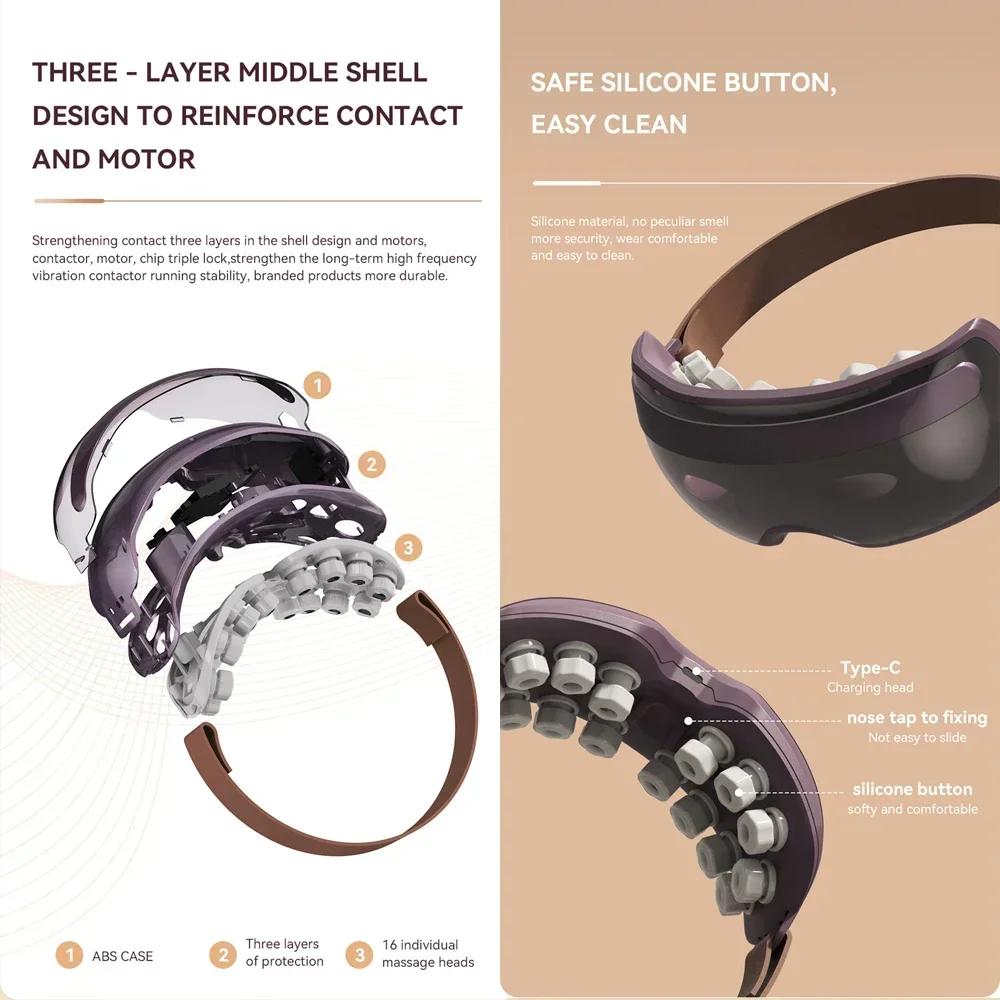 Augen Schlafmassagegerät Wärme Smart Airbag Vibration Augenpflege Kompresse Bluetooth Musik Augenmassage Entspannung Müdigkeit Faltbar Tragbar