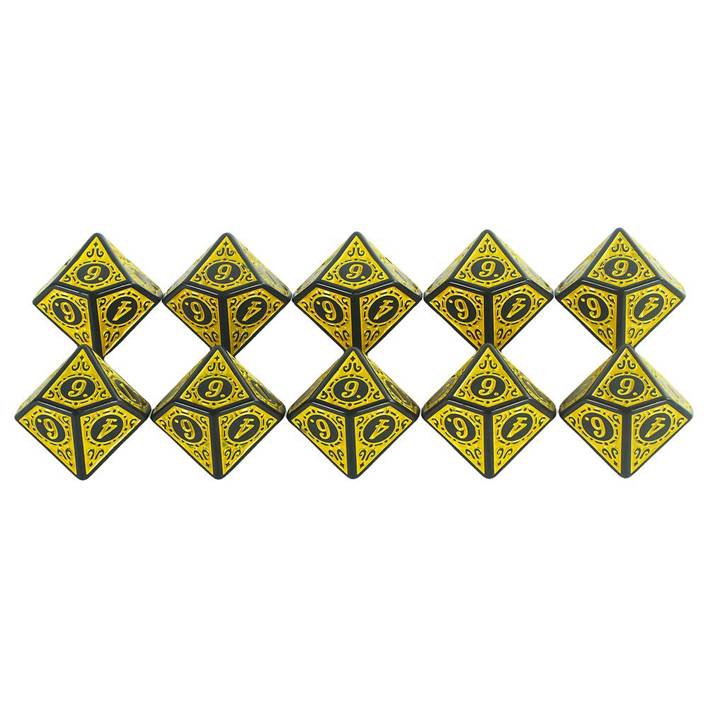 10pcs Polyhedral D10(0-9) Dice for RPG D10 Dice Games Family Entertainment and Leisure Board Games