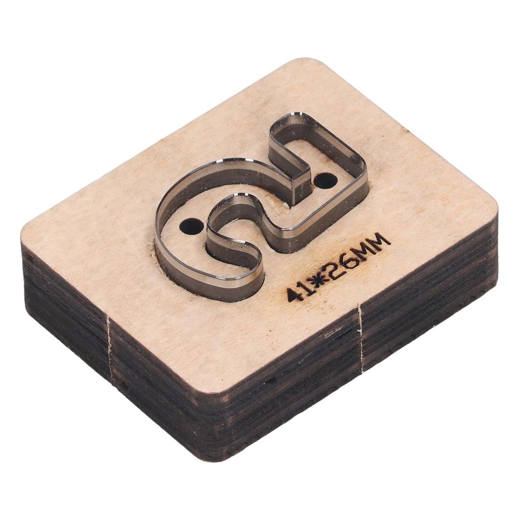 Number 5 Cutting Mold Wooden Base Metal Hollow Punching Die for DIY Leather Stamping Crafts 41x26mm