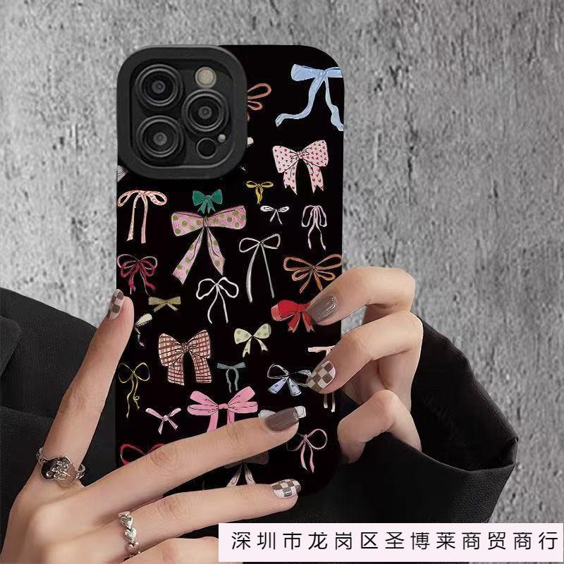 Bow illustration is suitable for Apple 17 mobile phone case iPhone16/15/14 simple 13 new 12 anti-drop 11PM