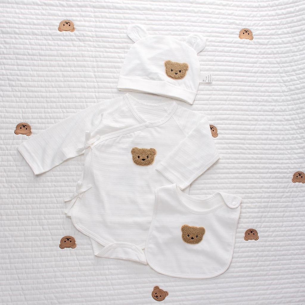 Nordic Style Summer Baby Cotton Romper Set – Ultra-Thin Long Sleeve Onesie with Boneless Hip Wrap
