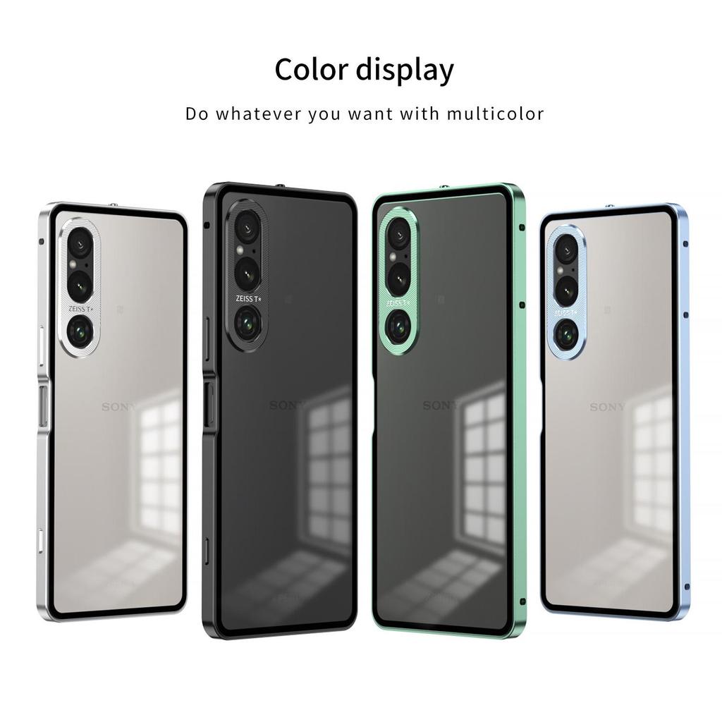 Single-Sided Metal Phone Case with Spring Buckle for Sony Xperia 1VII/1V/6th/4th Gen