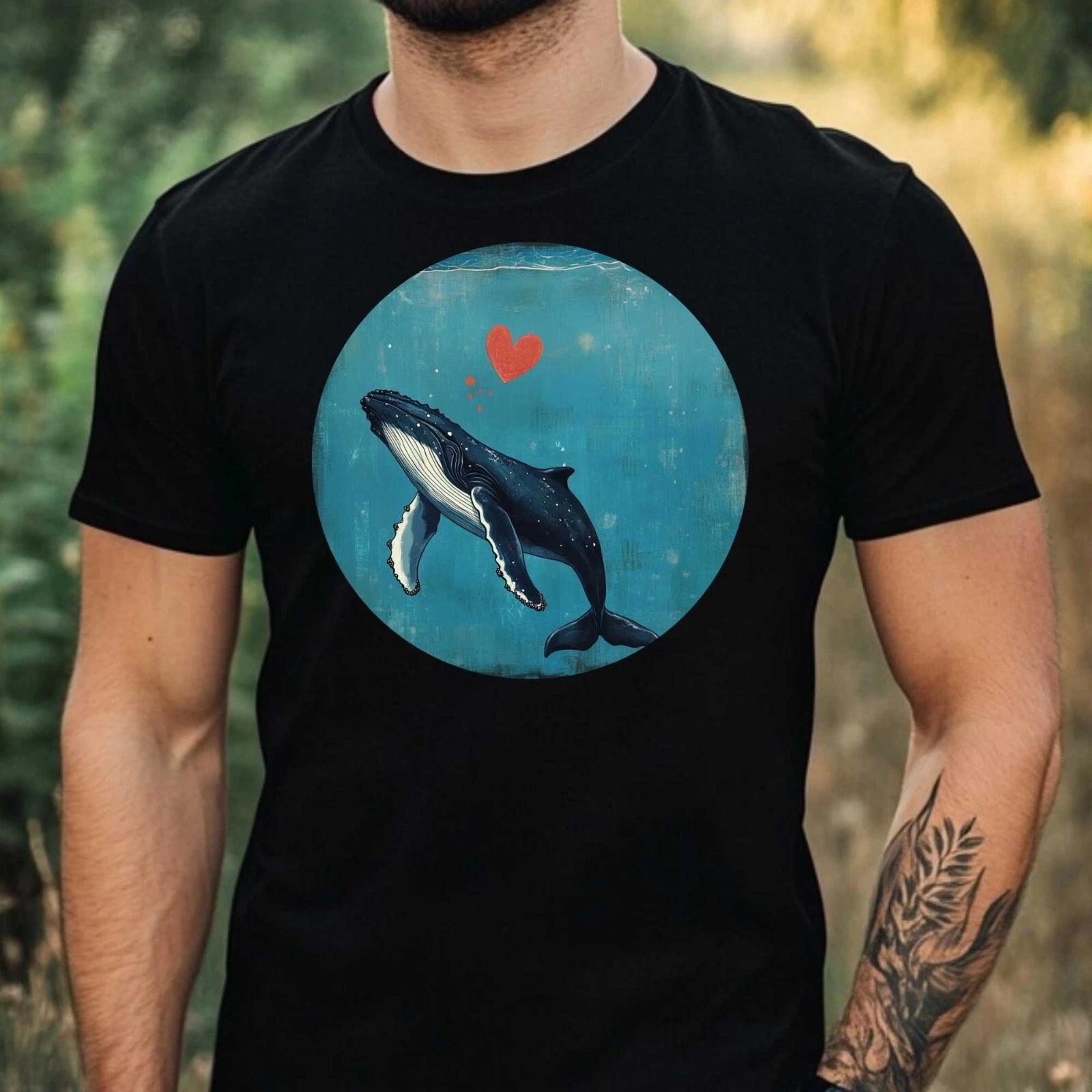 T-Shirt Herren Buckelwal Motiv Baumwolle Größe XS bis 5XL L