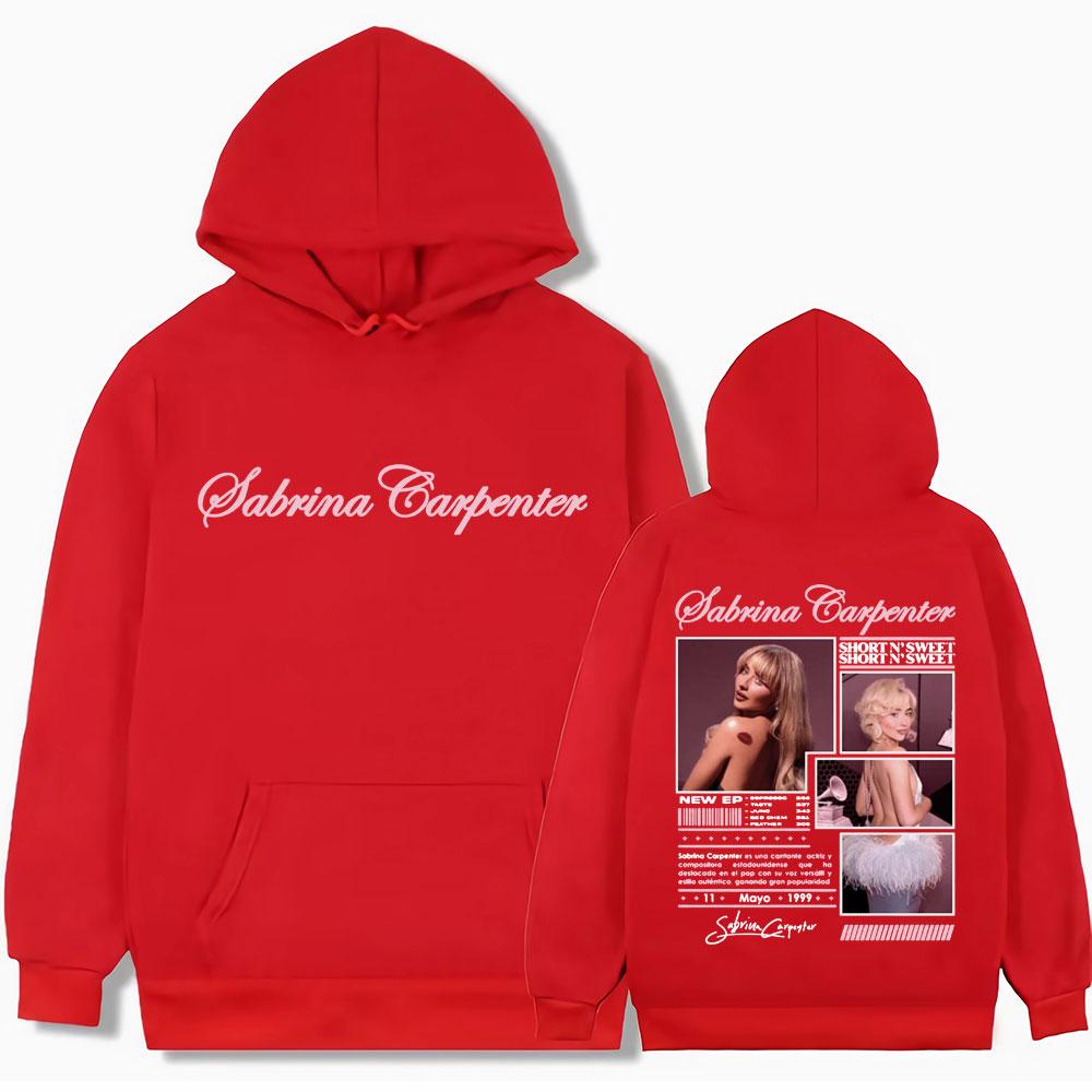 

Sabrina Carpenter Short N Sweet Tour Топы с двусторонним принтом Мужская Женская Одежда Эстетика Моды Харадзюку Хип-хоп Толстовка S