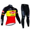 2026 Alpecin Deceuninck Paesi Bassi Set Maglia Ciclismo Manica Lunga Van der Poel Abbigliamento Giacca Termica Bici Tuta Pantaloni Salopette MTB