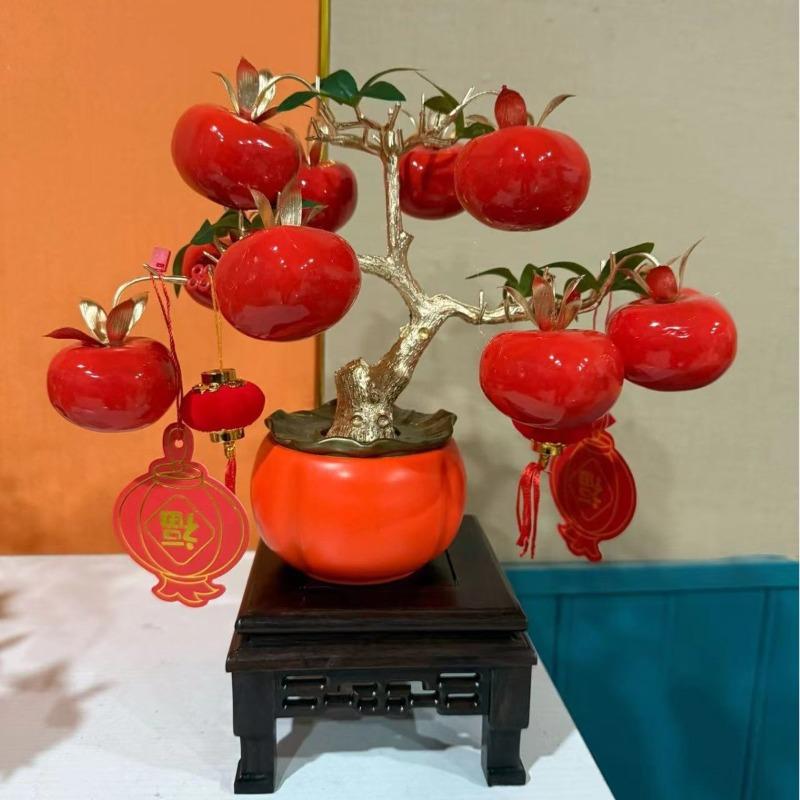 Persimmon Ornament Spring Festival Atmosphere Creative Layout Living Room Office Simulation Fruit Desktop Decoration