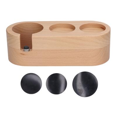 Wood Coffee Filter Tamper Holder 3 Holes Prevent Slip Wooden Tamper Mat Stand Tamper Station Wooden