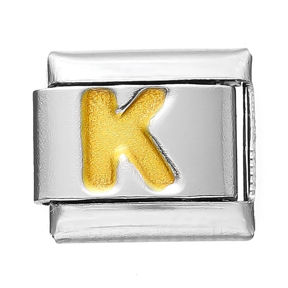1pcs Fashion Gold Color 26 English Letters Italian Charm Links Fit 9mm Stainless Steel Bracelet Making Women Men Jewelry