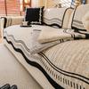 Premium Leather Sofa Cushion Plush  New Four-Season Universal Fixed Non-Slip Straight Row Seat Cushion Cover Cloth Cover