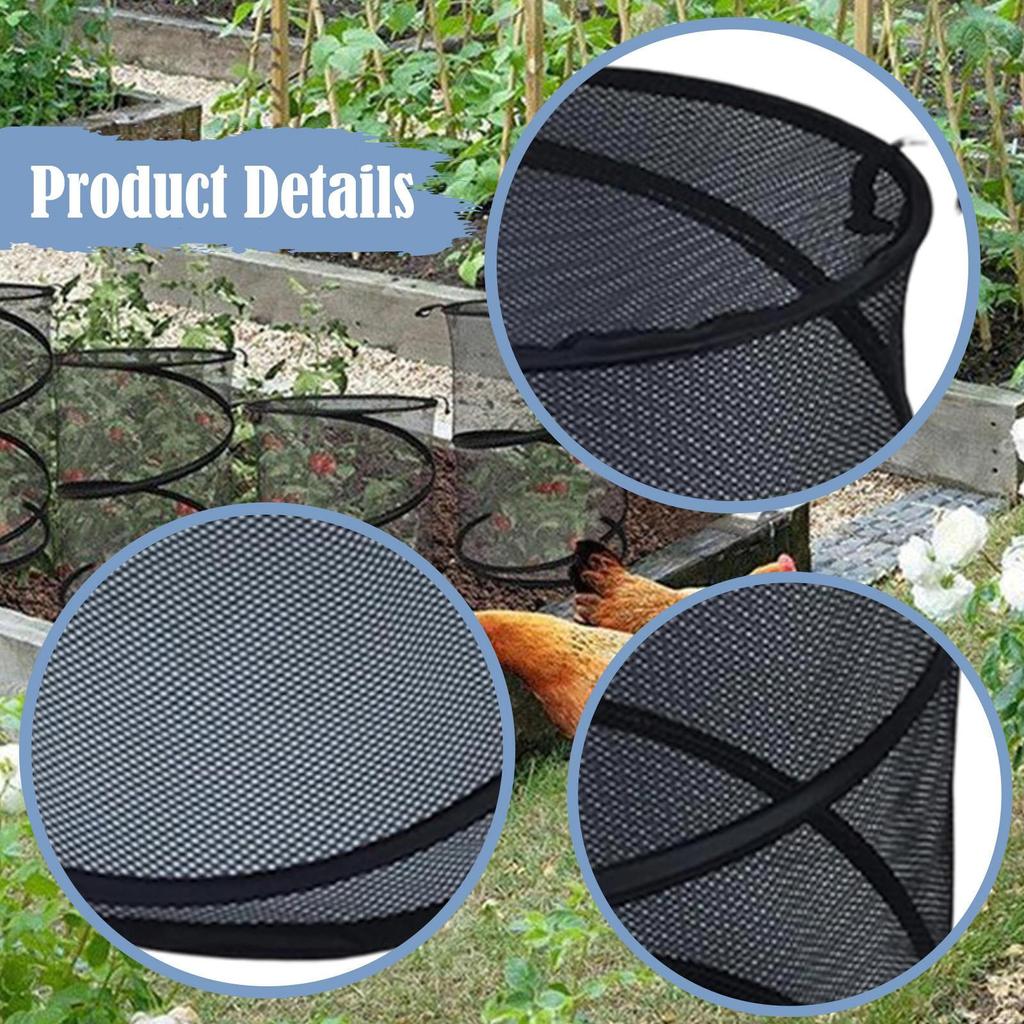 4 Pieces Foldable Plant Covers Mesh Protectors Popup Netting Mini Greenhouse Cages Cloth