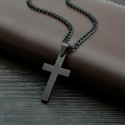 Edelstahl Kreuz Anhänger Männer Frauen Kette Halskette Religiöser Schmuck Geschenk