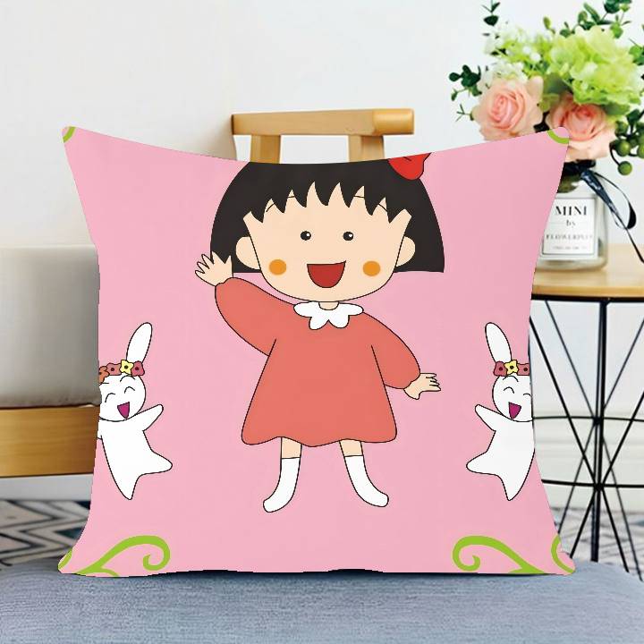 Chibi M-Maruko Chan Pillow Anime Pillow Sofa Bed Head Pillow Cover Cushion Cover 45x45 Cm Fashion