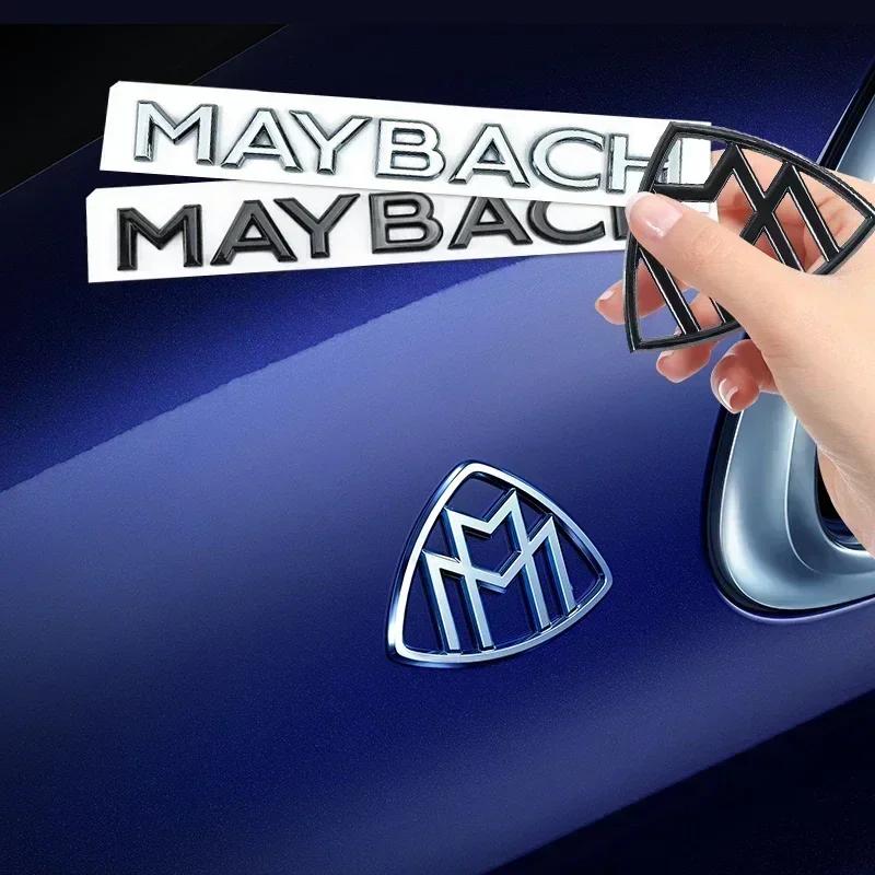 1pcs 3D ABS  Maybach Side Emblem Car GLS GLE S500 Logo sticker Rear Bumper tail door trunk sticker Emblem styling Accessories