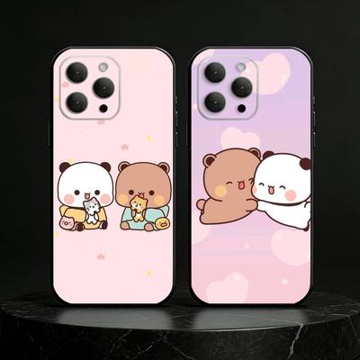 Cute BuBu DuDu Phone Case For iPhone 17,16,15,14,13,12,11 Plus,Pro,Max,Mini Silicone Black Soft Cover