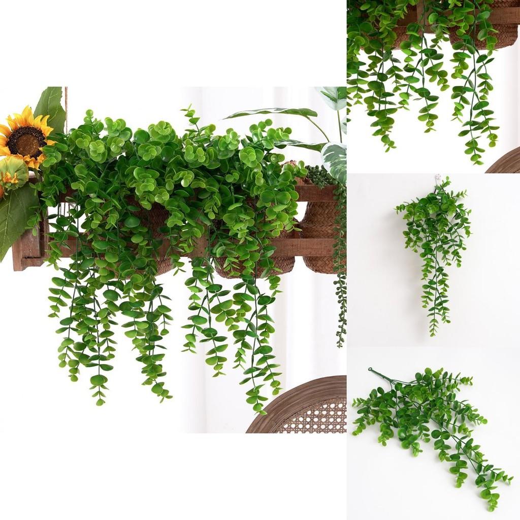 Artificial Plant Wall Hanging With 25 Eucalyptus Citriodora Leaves For Home Decor And Photography Props