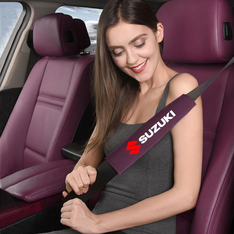 2Pcs Car Shoulder Cover Cushion Seat Belt Pad Auto Pad for Suzuki Grand Vitara ALTO Ciaz IGNIS Jimny Jeemny Car Accessorie