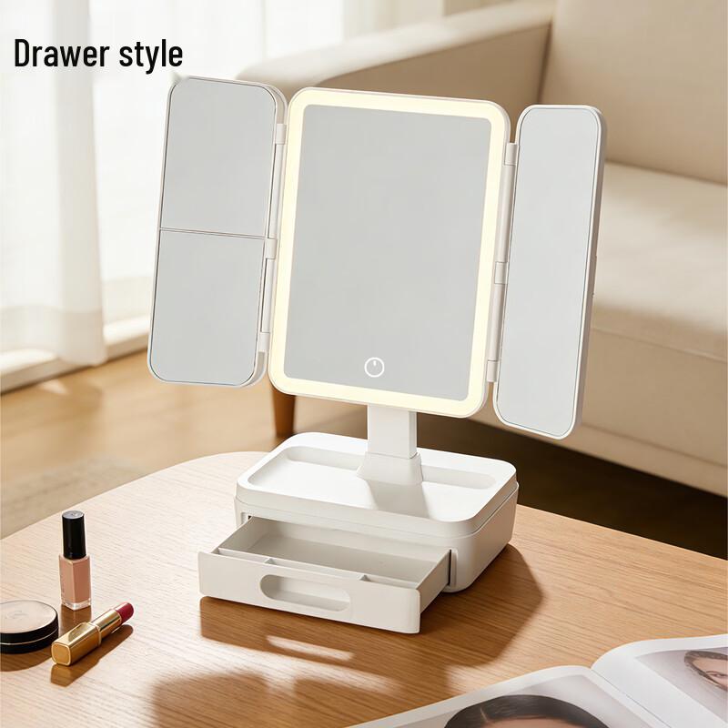 

Oeny Illuminated Dressing Mirror with Storage Drawers