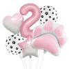 Pink and Cute Cat Paw Birthday Balloon Set, Pet Birthday Balloon, Cute Pink Digital Balloon Set