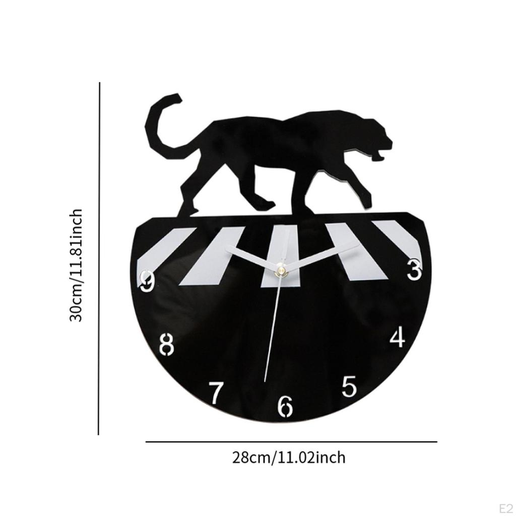 Wall Clock Elegant Leopard Design Hanging for Living Room Indoor Outdoor Office Kitchen