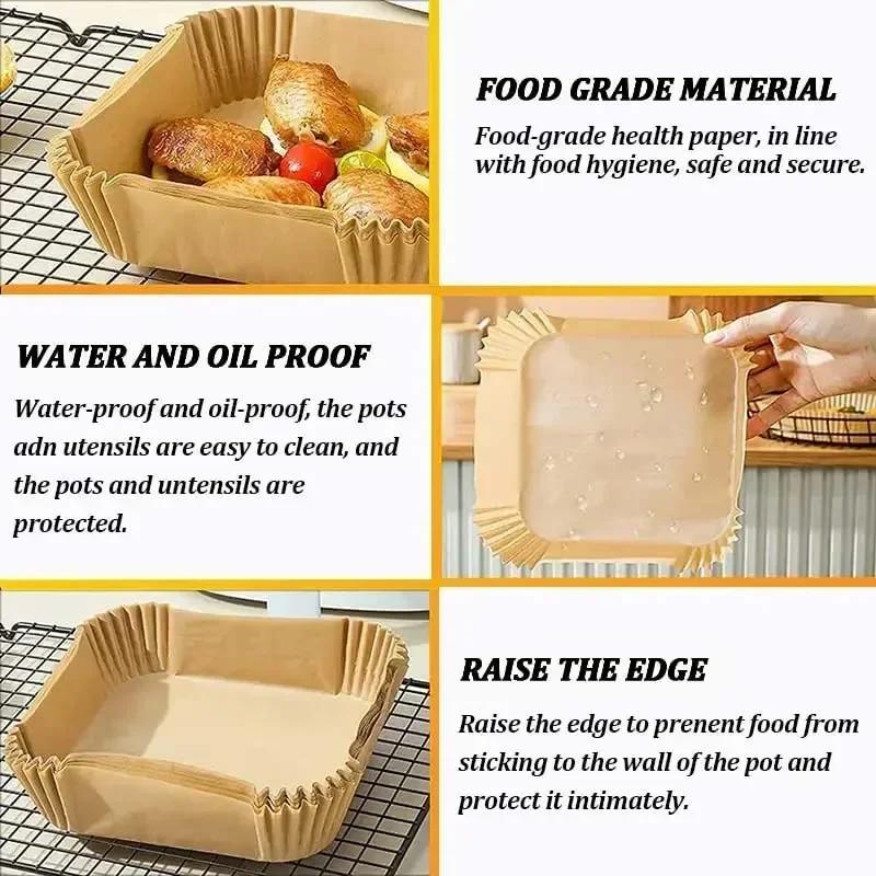 Air Fryer Paper Accessories Air Fryer Baking Cooking Paper Air Fryer Liner Parchment Aerogrill Paper Non-Stick Baking Tool