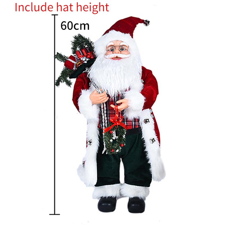 60CM Large Santa Claus Dolls Ornaments Standing Santa Figurine Doll Christmas Home Decoration Kids Gift navidad home decor